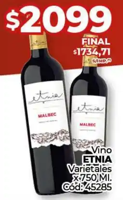 Diarco Vino ETNIA Varietales oferta
