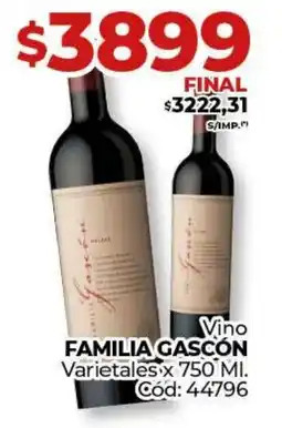 Diarco Vino FAMILIA GASCON Varietales oferta