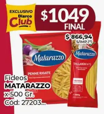 Diarco Fideos Matarazzo oferta