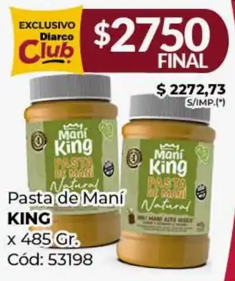 Diarco Pasta de Maní KING oferta