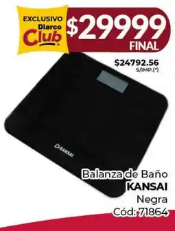 Diarco Balanzade Baño KANSAI Negra oferta