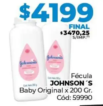 Diarco Fécula JOHNSON'S Baby Original oferta