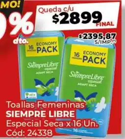 Diarco Toallas Femeninas SIEMPRE LIBRE Especial Seca oferta