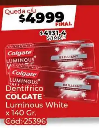 Diarco Dentifrico COLGATE Luminous White oferta