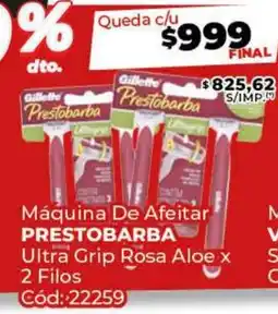 Diarco Máquina de Afeitar PRESTOBARBA Ultra Grip Rosa Aloe oferta