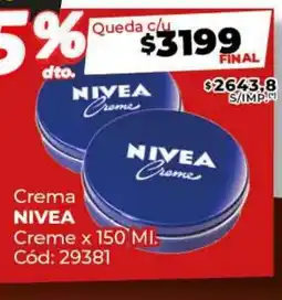 Diarco Crema NIVEA Creme oferta