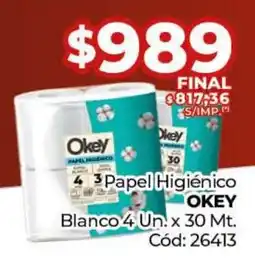 Diarco Papel Higiénico OKEY Blanco oferta