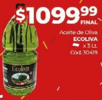 Diarco Aceite de Oliva Ecoliva x 3 Lt. oferta