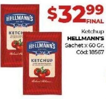 Diarco Ketchup Hellmann's Sachet x 60 Gr. oferta