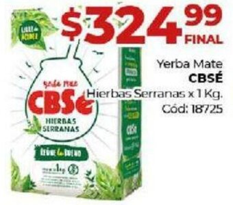 Diarco Yerba Mate CBSé Hierbas Serranas x 1 Kg oferta