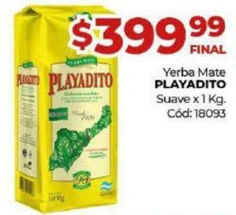Diarco Yerba Mate Playadito Suave x 1 Kg, oferta