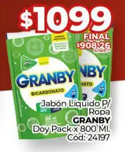 Diarco Jabón Líquido P/ Ropa GRANBY Doy Pack oferta