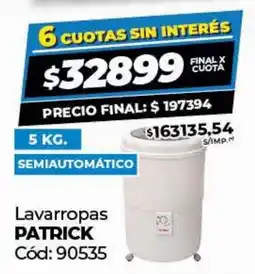 Diarco Lavarropas PATRICK oferta