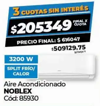 Diarco Aire Acondicionado NOBLEX oferta