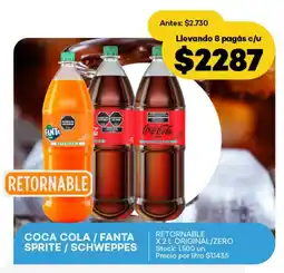 Super MAMI Coca-cola / fanta sprite/schweppes retornable original/zero oferta