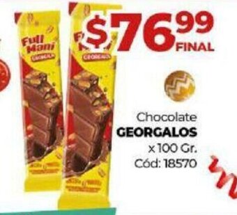 Diarco Chocolate Georgalos x 100 gr. oferta