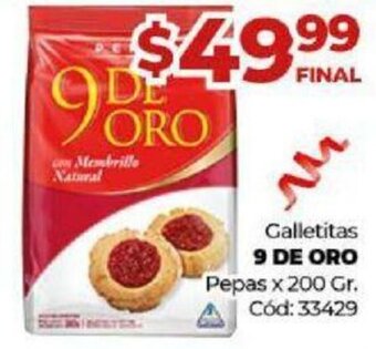 Diarco Galletitas 9 de Oro Pepas x 200 gr. oferta