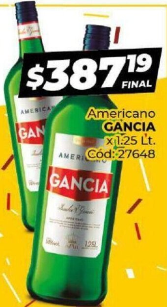 Diarco Americano Gancia x 1.25 Lt. oferta