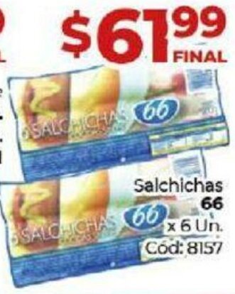 Diarco Salchichas 66 x 6 un. oferta