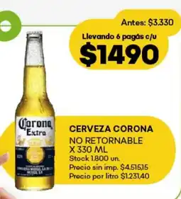 Super MAMI Cerveza corona no retornable oferta