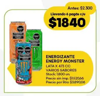 Super MAMI Energizante energy monster lata varios sabores oferta