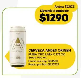 Super MAMI Cerveza andes origen rubia oro lata oferta