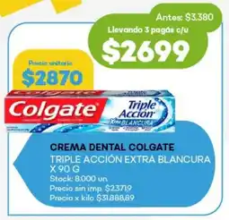 Super MAMI Crema dental colgate triple acción extra blancura oferta