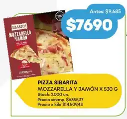 Super MAMI Pizza sibarita mozzarella y jamón oferta