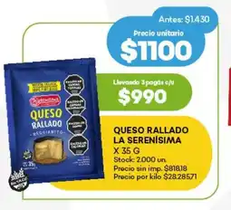 Super MAMI Queso rallado la serenísima oferta