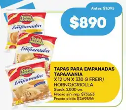 Super MAMI Tapas para empanadas tapamania freir/ horno/criolla oferta