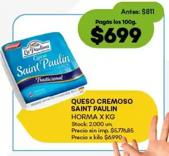 Super MAMI Queso cremoso saint paulin horma oferta