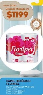Super MAMI Papel higiénico floripel hoja simple oferta