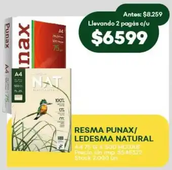 Super MAMI Resma punax/ ledesma natural A4 oferta