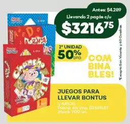 Super MAMI Juegos para llevar bontus varios oferta