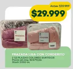 Super MAMI Frazada lisa con corderito colores surtidos oferta