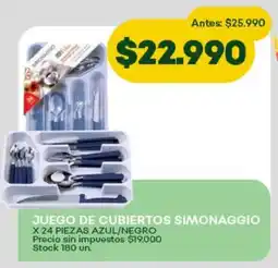 Super MAMI Juego de cubiertos simonaggio azul/negro oferta
