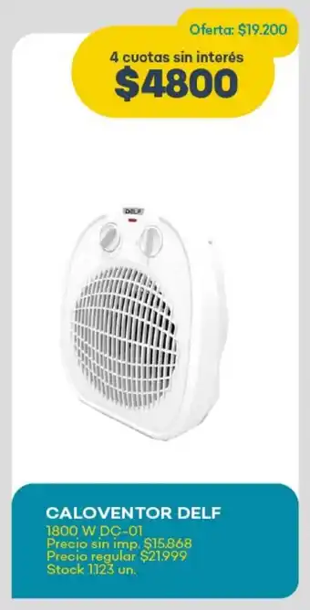 Super MAMI Caloventor delf 1800 W DC-01 oferta