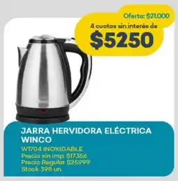 Super MAMI Jarra hervidora eléctrica winco w1704 inoxidable oferta