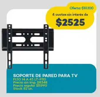 Super MAMI Soporte de pared para tv FIJO 14 A 43 LT-FTIO oferta