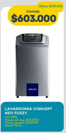 Super MAMI Lavarropas concept neo fuzzy DREAN oferta