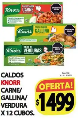 Supermercados Becerra Caldos knorr carne/ gallina/ verdura oferta