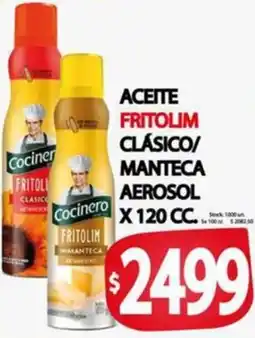 Supermercados Becerra Aceite fritolim clásico/ manteca aerosol oferta