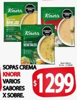 Supermercados Becerra Sopas crema knorr varios sabores oferta