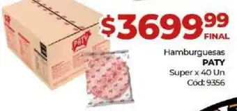 Diarco Paty Hamburguesas Super x 40un oferta
