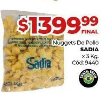 Diarco Sadia Nuggets De Pollo x 3kg oferta