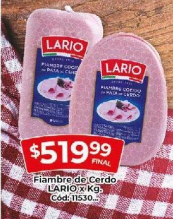 Diarco Lario Fiambre De cerdo x kg oferta