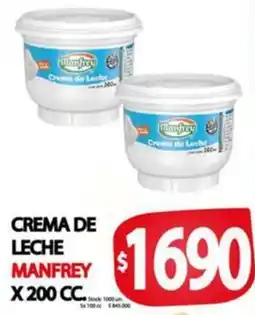 Supermercados Becerra Crema de leche manfrey oferta