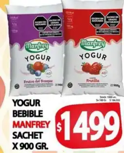Supermercados Becerra Yogur bebible manfrey sachet oferta