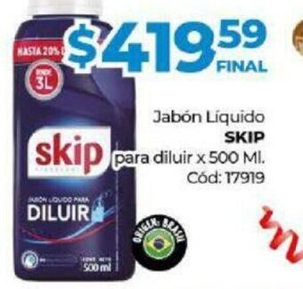 Diarco Skip Jabón Líquido para diluir x 500ml oferta
