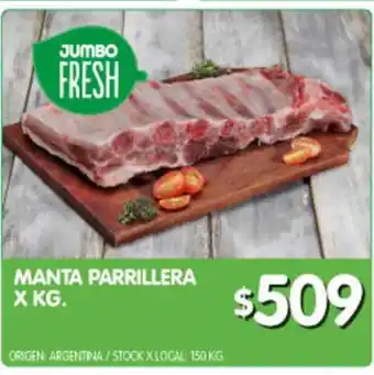 Jumbo Jumbo Fresh Manta Parrillera x Kg. oferta